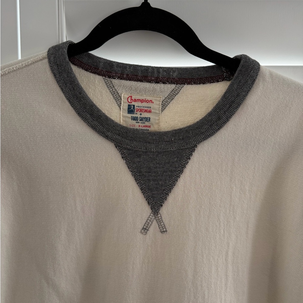 Todd Snyder Cream and Gray Two-Tone Sweatshirt - Picture 2 of 14